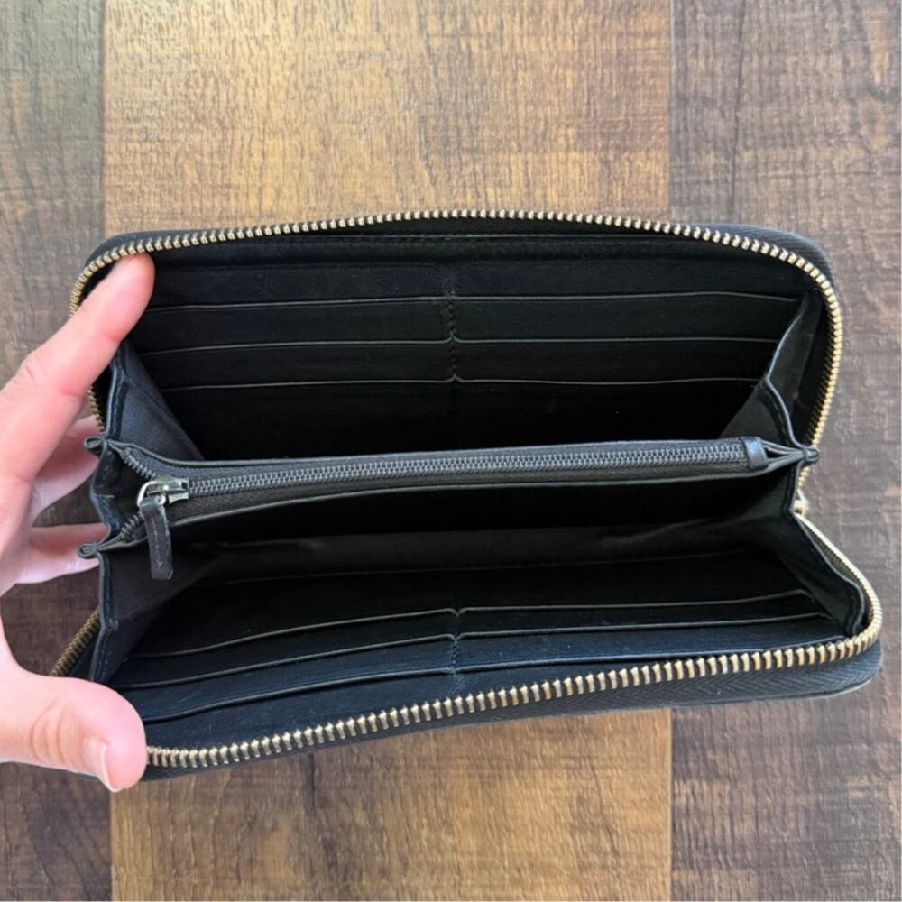 Gucci Guccissima Zip Around Wallet Black Leather GG Embossed Long Wallet - Picture 4 of 14